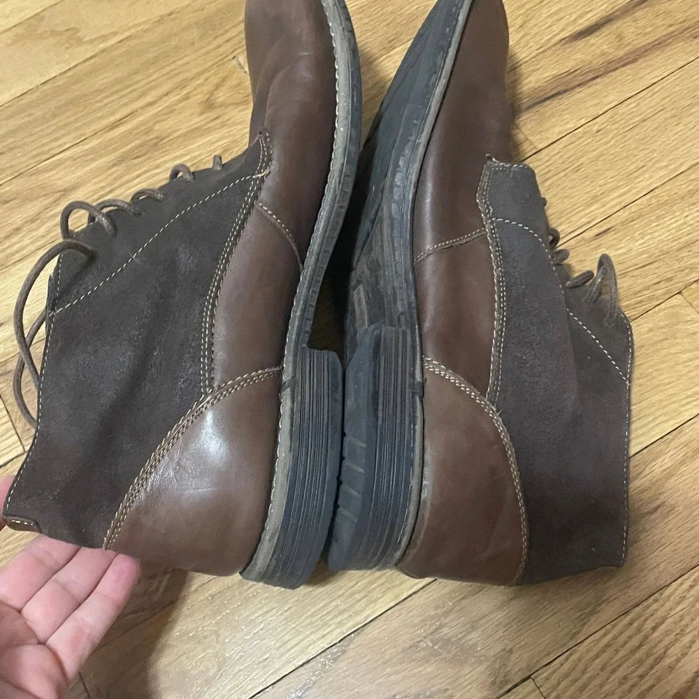 Steve Madden Garisonn Men's 12M Dark Brown Leather Suede‎ Lace Up Chukka Boots